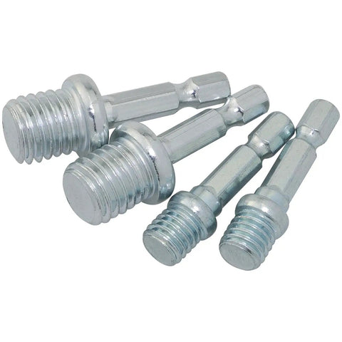 4 Pack Heavy Duty Stainless Steel Drill To Angle Grinder Adapter M10 M14 Hex Shank with rugged finish for smooth operations.