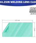20 Piece Universal Welding Helmet Hood Replacement Clear Lens Covers 2x4.25 Inch Pro Grade Optical Polycarbonate Lenses For Eye Safety And Debris Protection Shields