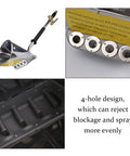 Professional Pneumatic Paint Sprayer And Cement Mortar Shooter With Stainless Steel Hopper showing 4-hole nozzle design for smooth spraying.