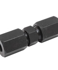 4LifetimeLines 1/4in high-pressure compression union, black-oxide steel tube connector with hex ends