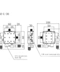 Technical drawing of Motorized Rotary Positioning Stage for Precision Alignment 60x60 mm XY Axis Fine Tuning Micro Slide Table.