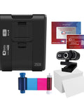 Plug And Play Desktop Identification Card Printer With Built In Camera And Full Color Ribbon Shoots Out Crisp Badges Instantly workflow components