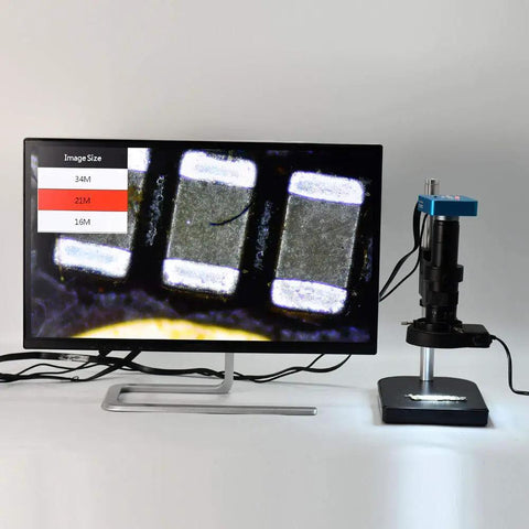 Ultra High Resolution 34MP Full HD 2K 1080P Digital Microscope Camera With HDMI And USB For Phone And PC Ideal For PCB Repair Electronics Inspection Industrial Microscopy And Precise Solder Work on monitor with microscope