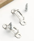 Kickass Hidden Furniture Connector Screws And Steel Cabinet Joinery Hardware Kit featuring silver steel clamps and screws for invisible assembly.