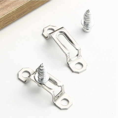 Kickass Hidden Furniture Connector Screws And Steel Cabinet Joinery Hardware Kit featuring silver steel clamps and screws for invisible assembly.