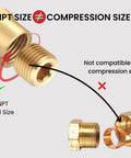 Brass Pipe Fitting Hex Countersunk Plug One Quarter Inch NPT Male Half Inch Outer Diameter Threads Ten Pack Easy Hex Drive diagram