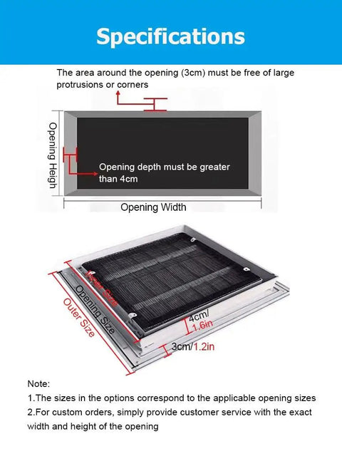 Specifications for Heavy Duty Aluminum Alloy Louvered Air Return Vent Cover With Waterproof Ceiling Wall Grill.