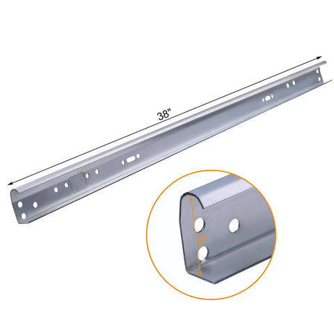 Heavy Duty Built Tough Garage Door Vertical Track Kit With Connecting Plates And Screws 76 Inch Galvanized Steel Rails 2 Inch Roller Compatible