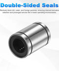 LM12UU Linear Ball Bearing, 12mm Bore, 21mm Outer Diameter, 30mm Length, double-sided rubber sealed, for CNC and 3D printers