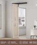 Installed Box Rail Bi Fold Sliding Barn Door Hardware Kit For Two Doors Built To Last With Heavy Duty Aluminum Track Wall Mount
