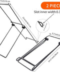 Two Pack Portable Folding Solar Panel Stand No Fixed Install Required Sturdy Lightweight Design Fits Panels Under Point Three Five Inches Thick Easy To Carry And Quick Setup For Camping RV Off Grid Power; dimensions labeled