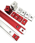 Premium Aluminum T Track Router Kit With M6 And M8 Slot Nut Jigs for woodworking tables and miter track systems in red alloy