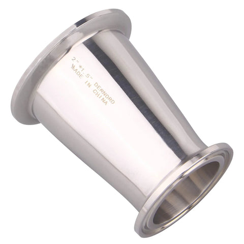DERNORD eccentric reducer tri-clamp sanitary fitting, 2 in to 1.5 in, SS304 stainless steel