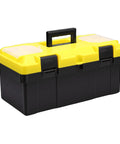 Durable Plastic Tool Box With Secure Locking Latch And Sturdy Handle, Removable Tray, Lockable Lid For Truck Bed Or Home Garage