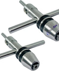 Real Deal Two Piece Pilot Spindle Tap Wrench Set Rock Solid For Shop Floor Use Featuring Quick One Sixteenth To Half Inch Opening Range for secure grip on taps.