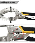 Close-up of Locking C Clamp Pipe And Tube Clamp With Four Non Slip Pads 11 Inch Heavy Duty Adjustable Welding Clamp