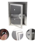 Locking Wall Mounted Stainless Steel Storage Box With Double Layer Design, See Through Door, open with lock detail