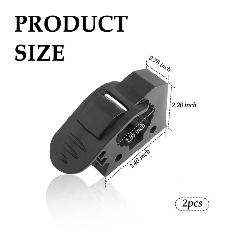 Adjustable Roof Rack Shovel Holder Kit dimensions, showing 2.20 x 2.40 x 0.78 inches