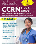 Cover of Adult Critical Care Nurse Study Guide 2024 2025 With 2 Practice Tests featuring a smiling nurse in blue scrubs.