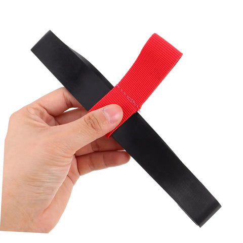 Person holding black and red Scuba Diving Tank Strap For Side Mount Carrying Portable Dive Cylinder Rack Accessory For Underwater Mobility