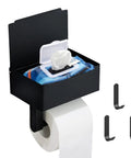 Super Handy Stainless Steel Wall Mounted Toilet Paper Holder With Hidden Shelf To Stash Flushable Wipes And Feminine Products