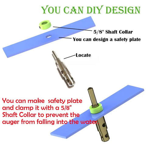 Two Stage Auger Adapter Lets Your Power Drill Drive Three Quarter And Seven Eighths Inch Auger Shafts, view with safety plate option