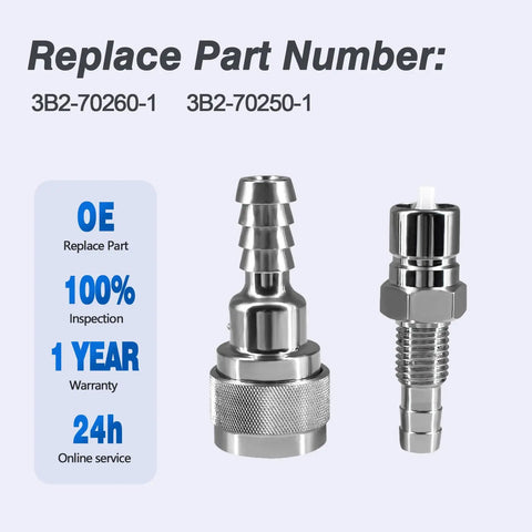 Five Sixteenth Inch Fuel Connector For Tohatsu Nissan Outboard Two Four Stroke Engines 5-90 HP Replaces 3B2-70260-1 and 3B2-70250-1