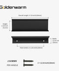 Dimensions of 10 Pack Dope Matte Black Drawer Pulls Edge Finger Pulls For Cabinets And Dressers with included screws