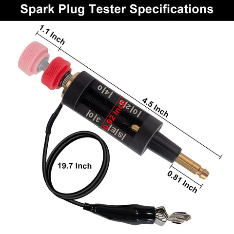 Spark Plug Tester Kit With Adjustable Ignition Coil System Pro Grade Coil Pack Tester Spark Checker Tool dimensions shown