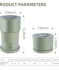 Dimensions and specifications of Foldable Mini Portable Washing Machine For Baby Clothes And Small Items Great For Apartment.