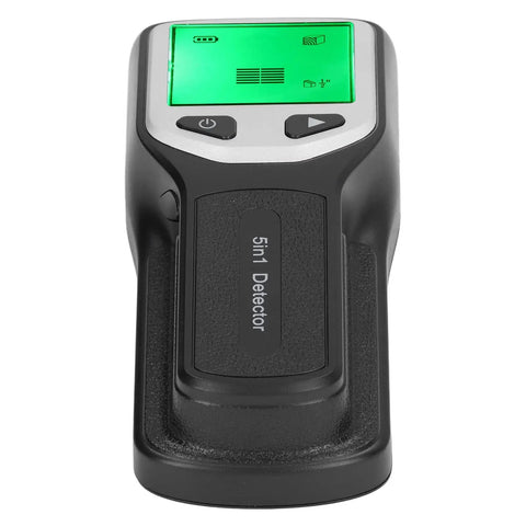 ALIESTFDNO Stud Finder Wall Scanner 5 in 1 Detector with LCD Display for, top view showing LCD screen and control buttons.