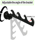 Adjustable Horizontal Fishing Rod Rack With Suction Cup Mount For Car Truck SUV Boat Holds Four Rods showing bracket angle adjustment