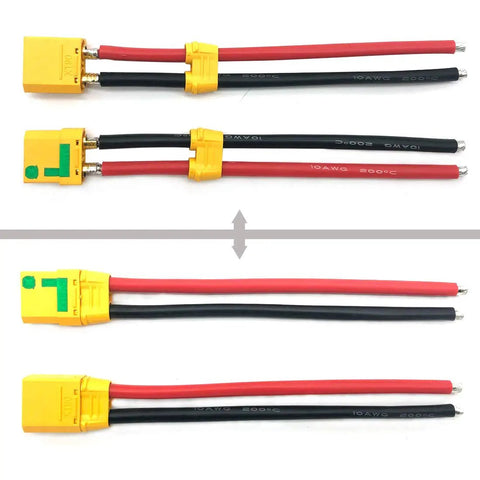 3 Pairs XT90S Anti Spark RC Connector Set with 150mm 10AWG silicone wire for LiPo batteries, FPV racing drones, ESCs, and chargers