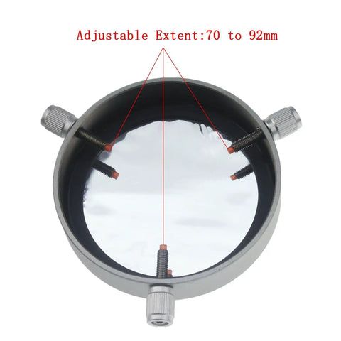 Deluxe 75mm Telescope Filter Cap for 70 to 92mm Tubes, Adjustable Pro Grade Metal Light Blocker with screws for adjustment