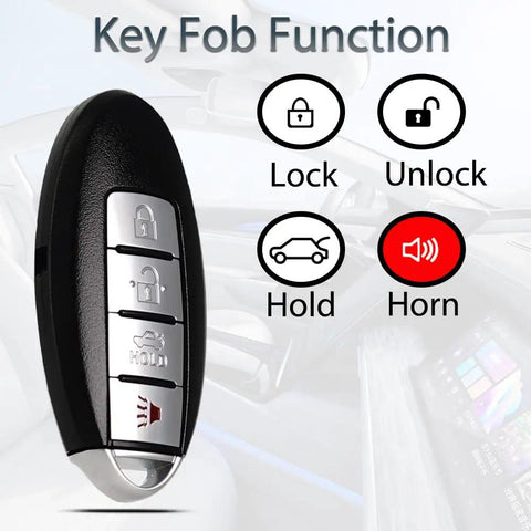 Key Fob Replacement For Nissan Altima Maxima Murano 370Z Infiniti G35 G37 EX35 FX35 FX37 Q70 Remote Smart Key Fob functions