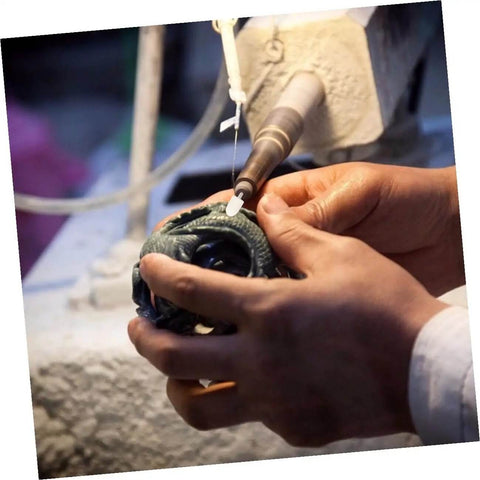 Pro Grade Wool Buffing Wheels Set With Mandrel Shaft And Wool Felt Polishing Pads Kit For Rotary Tools used on a decorative item