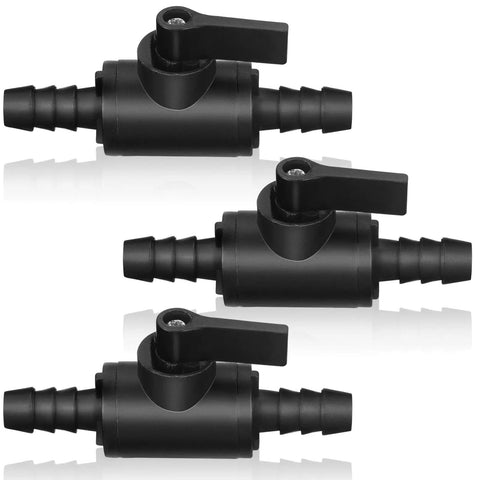 3/8 Inch Ball Valve Barbed Shut Off Valve With 2 Way Hose Barb For Sprayer, Drip Irrigation, And Aquariums, Durable 3 Pack