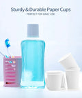 4 Oz Espresso Shot Cups Set 300 Pack White Mini Paper Cups For Coffee Tasting And Drink Samples next to mouthwash bottle