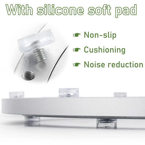 Detail view of silicone soft pad on Beefy Heavy Duty Aluminum Turntable Bearing 5 To 40 Inch Rotating Base Silent 360 Spin