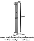 Built Tough As Nails Waterproof EV Charger Holder Cast From Rust Resistant Galvanized Steel, vertical view with dimensions shown.