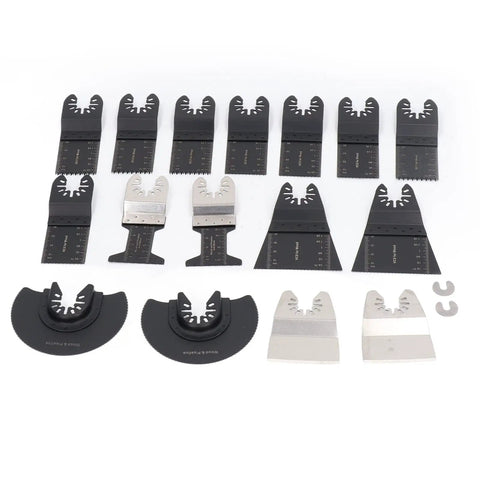 18 Piece Do It All Oscillating Multitool Blade Kit with High Carbon Steel Blades for Wood Plastic Drywall and More