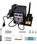 2 In 1 SMD Hot Air Rework Station With Soldering Iron Digital LED Temperature Display, accessories for PCB repair