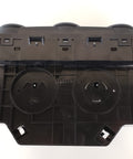 Subaru Heater Control Assembly For HVAC System With 4 Position Push Button Switch And Rotary Actuator Manual Operation Black Finish Genuine Part 72311SG010 Fits Specific Vehicles, rear view showing connectors