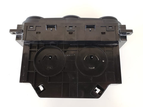 Subaru Heater Control Assembly For HVAC System With 4 Position Push Button Switch And Rotary Actuator Manual Operation Black Finish Genuine Part 72311SG010 Fits Specific Vehicles, rear view showing connectors