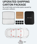 BASENOR Tesla Model 3 sunshade kit (2017–2020): front & rear glass roof shades, 8 clips, storage bag, black