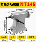 Rock Solid Pneumatic Four Axis Tailstock Cnc Indexing Head With Ejector Pin, metallic base, size 305mm, designed for precision machining.