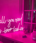 All You Need Is Love Neon Sign Light Pink LED Neon For Bedroom Bar Party Home Wall Decor Dope Vibe Energy Efficient Hanging Sign
