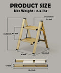 2 Step Foldable Aluminum Stool Ladder For Home Use, Lightweight And Compact, No-Hassle Easy Open Fold, Sturdy And Versatile Reach To 24-Inch, Ideal For Reaching Cabinets And High Shelves, Perfect For Seniors And DIY Enthusiasts; 24.03 in size, 6.2 lb