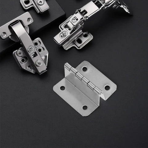 8 Pack Stainless Steel Folding Bifold Butt Hinges With Four Hole Four Fold Design For Cabinet Doors And Small Folding Tables