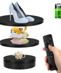 Electric Rotating Display Stand With Rechargeable Battery, Motorized Turntable For Live Streaming Video Shoot Photography, 3 In 1 Size Platform showcasing shoes, toys, jewelry.